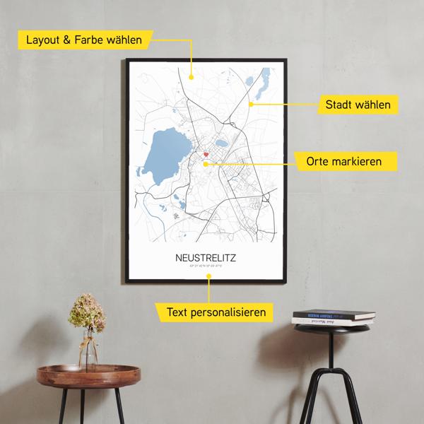 Stadtkarte von Neustrelitz erstellt auf Cartida