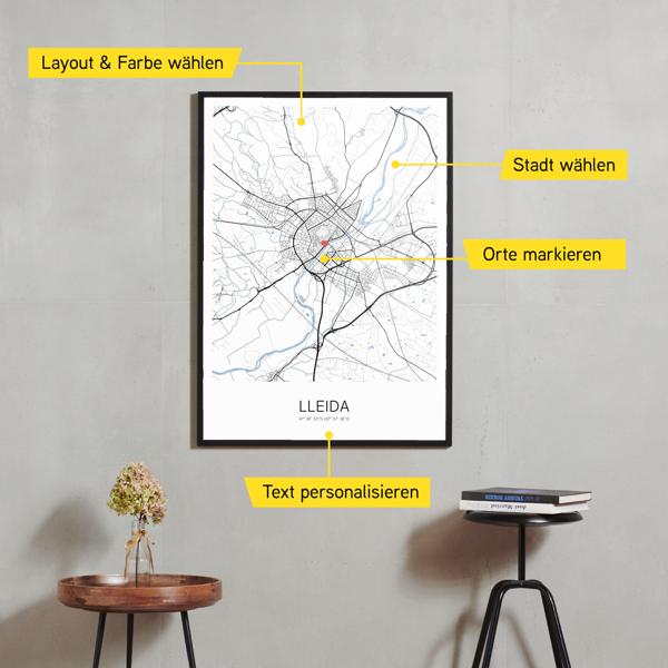 Stadtkarte von Lleida erstellt auf Cartida