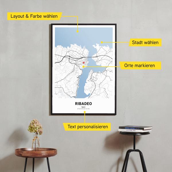 Stadtkarte von Ribadeo erstellt auf Cartida
