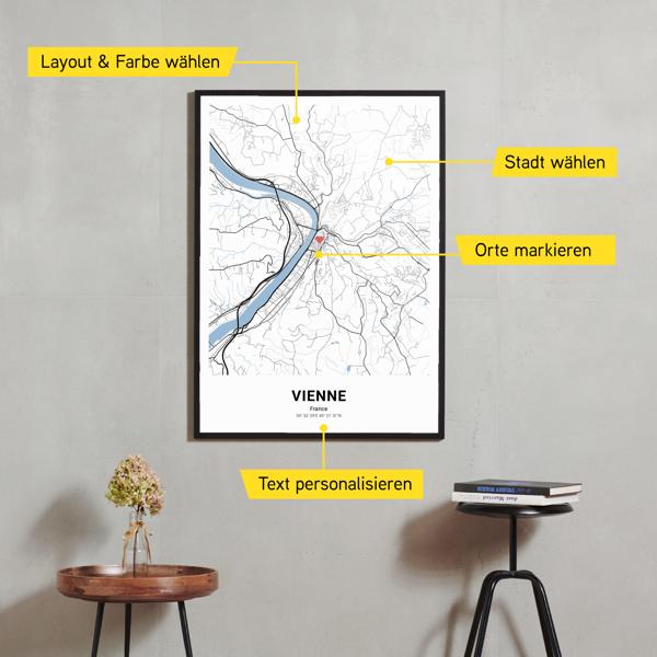 Stadtkarte von Vienne erstellt auf Cartida