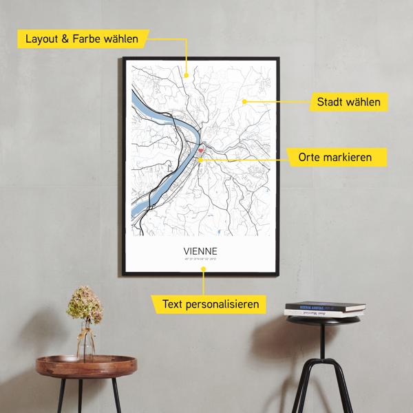 Stadtkarte von Vienne erstellt auf Cartida