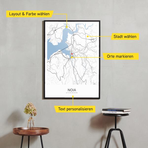 Stadtkarte von Noia erstellt auf Cartida