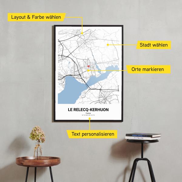 Stadtkarte von Le Relecq-Kerhuon erstellt auf Cartida