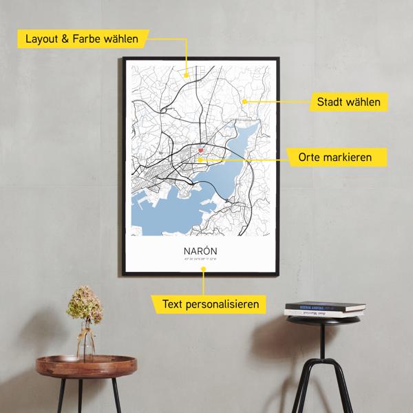 Stadtkarte von Narón erstellt auf Cartida