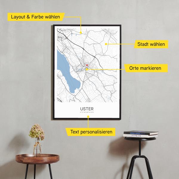 Stadtkarte von Uster erstellt auf Cartida