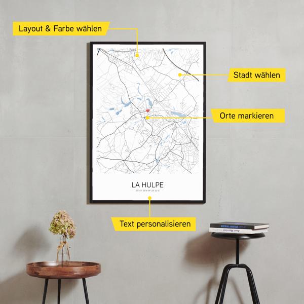 Stadtkarte von La Hulpe erstellt auf Cartida