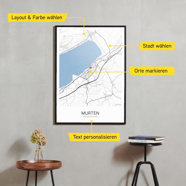 Stadtkarte von Murten erstellt auf Cartida