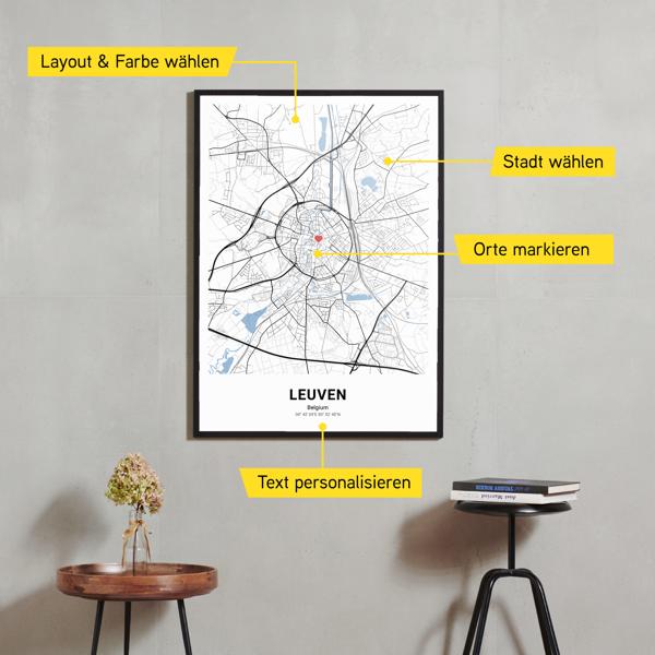 Stadtkarte von Leuven erstellt auf Cartida
