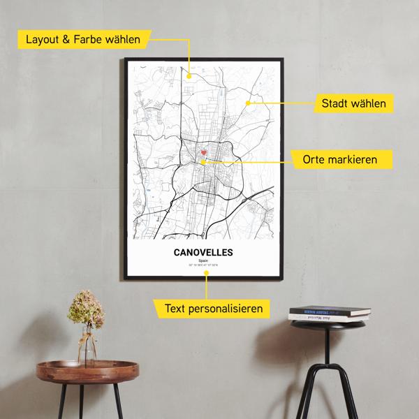 Stadtkarte von Canovelles erstellt auf Cartida