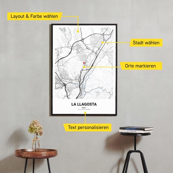 Stadtkarte von la Llagosta erstellt auf Cartida