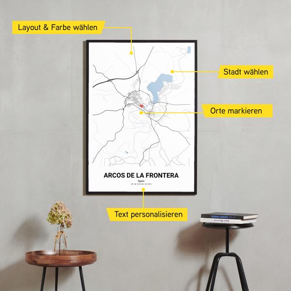 Stadtkarte von Arcos de la Frontera erstellt auf Cartida