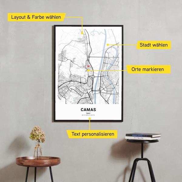 Stadtkarte von Camas erstellt auf Cartida