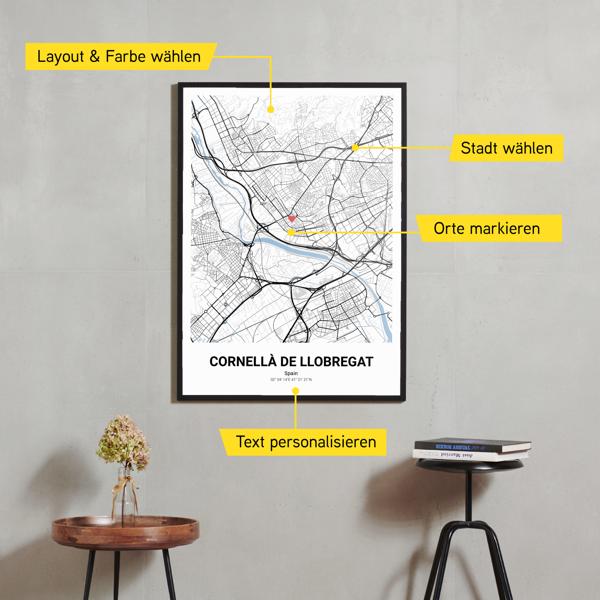 Stadtkarte von Cornellà de Llobregat erstellt auf Cartida