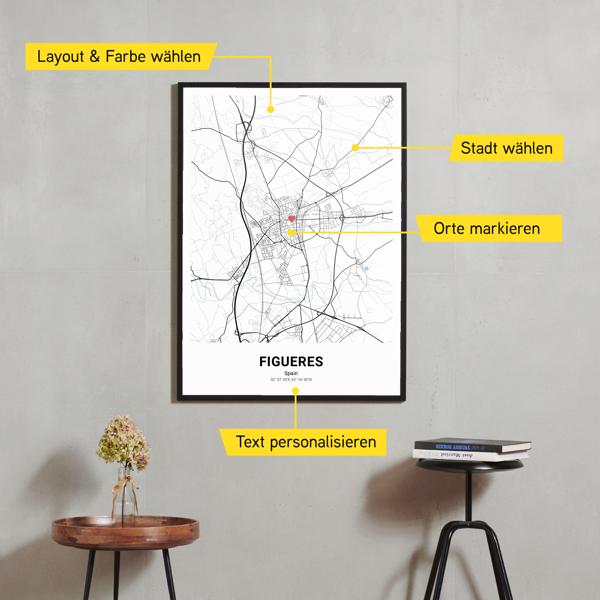 Stadtkarte von Figueres erstellt auf Cartida