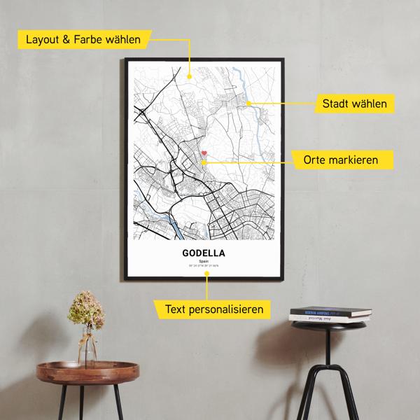 Stadtkarte von Godella erstellt auf Cartida