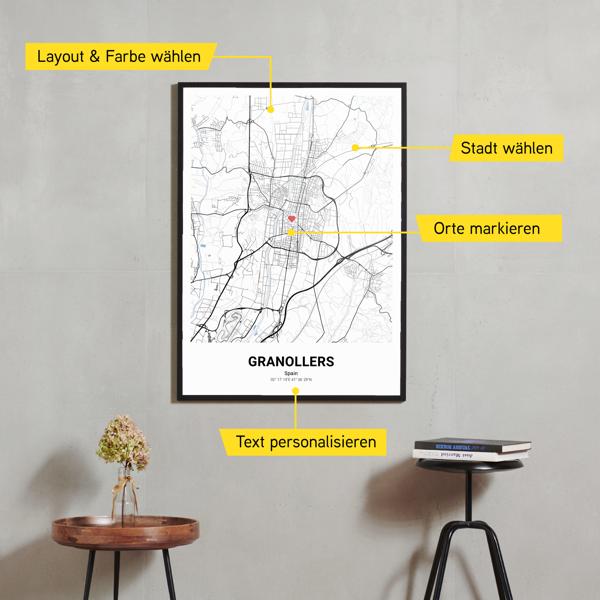 Stadtkarte von Granollers erstellt auf Cartida