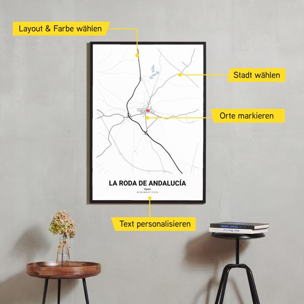 Stadtkarte von La Roda de Andalucía erstellt auf Cartida