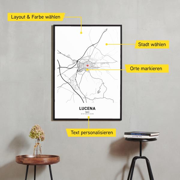 Stadtkarte von Lucena erstellt auf Cartida