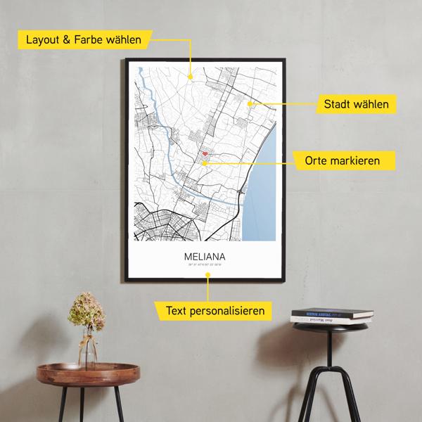 Stadtkarte von Meliana erstellt auf Cartida