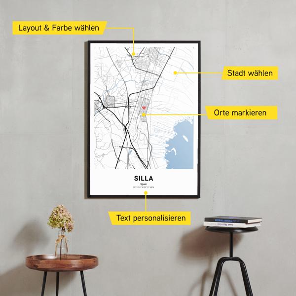 Stadtkarte von Silla erstellt auf Cartida