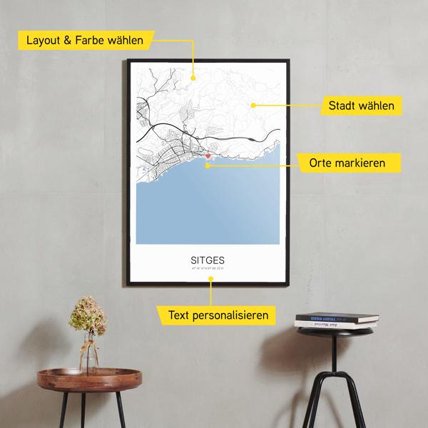Stadtkarte von Sitges erstellt auf Cartida