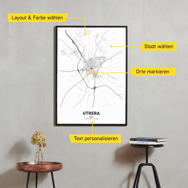 Stadtkarte von Utrera erstellt auf Cartida