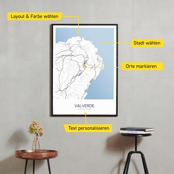 Stadtkarte von Valverde erstellt auf Cartida