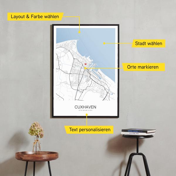 Stadtkarte von Cuxhaven erstellt auf Cartida