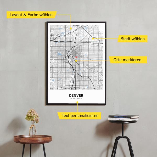 Stadtkarte von Denver erstellt auf Cartida