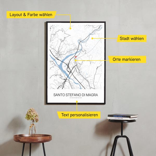 Stadtkarte von Santo Stefano di Magra erstellt auf Cartida