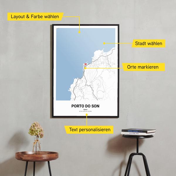 Stadtkarte von Porto do Son erstellt auf Cartida