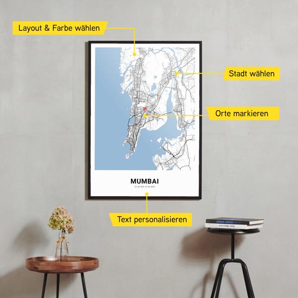 Stadtkarte von Mumbai erstellt auf Cartida
