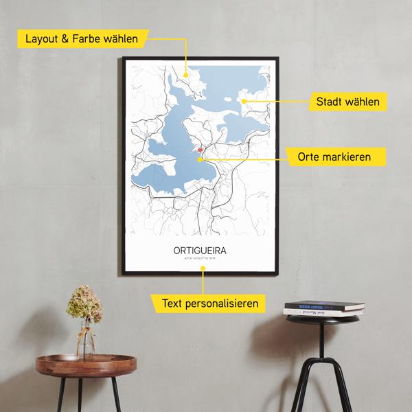 Stadtkarte von Ortigueira erstellt auf Cartida