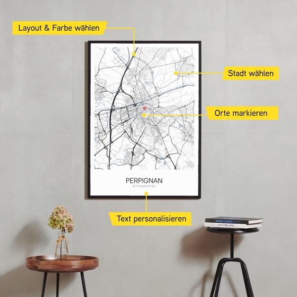 Stadtkarte von Perpignan erstellt auf Cartida