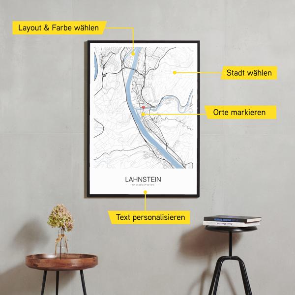 Stadtkarte von Lahnstein erstellt auf Cartida