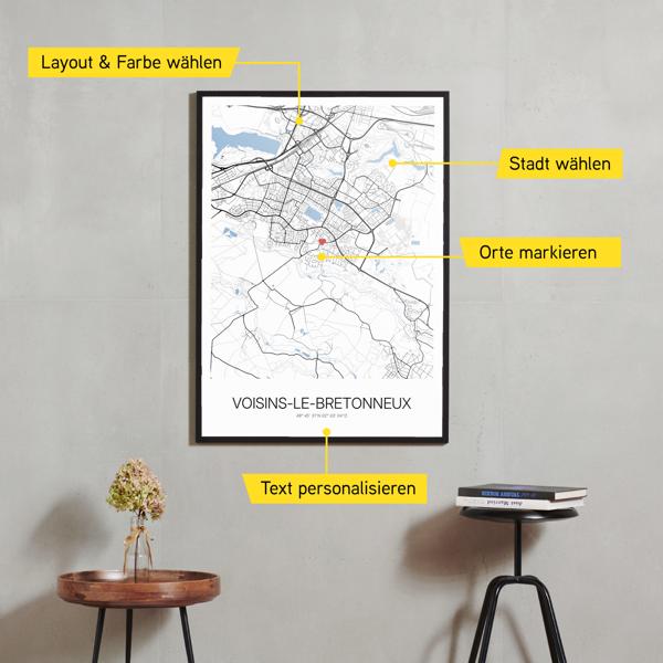 Stadtkarte von Voisins-le-Bretonneux erstellt auf Cartida