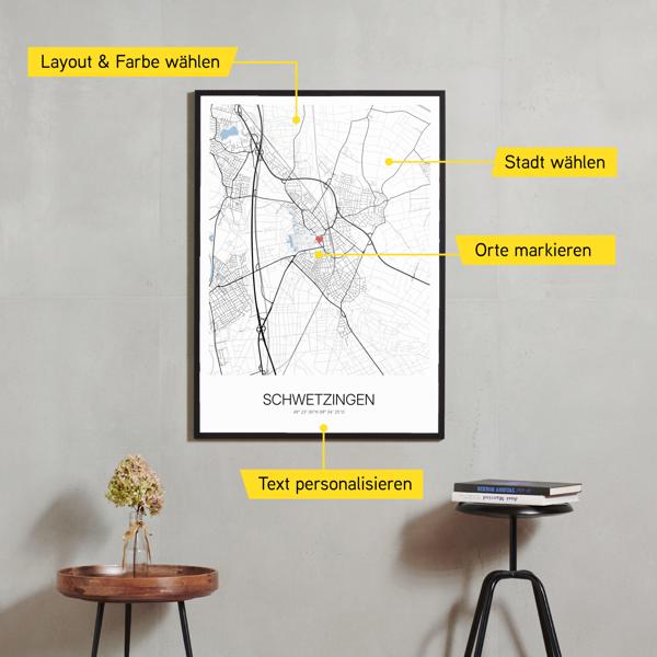 Stadtkarte von Schwetzingen erstellt auf Cartida