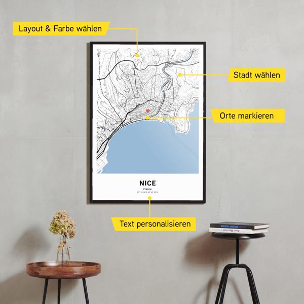 Stadtkarte von Nice erstellt auf Cartida