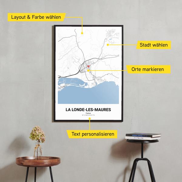 Stadtkarte von La Londe-les-Maures erstellt auf Cartida