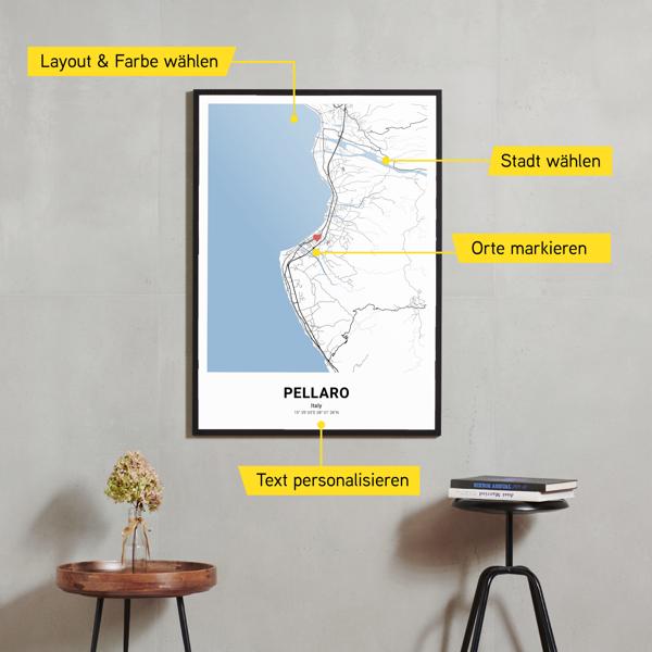Stadtkarte von Pellaro erstellt auf Cartida