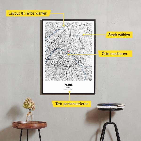 Stadtkarte von Paris erstellt auf Cartida