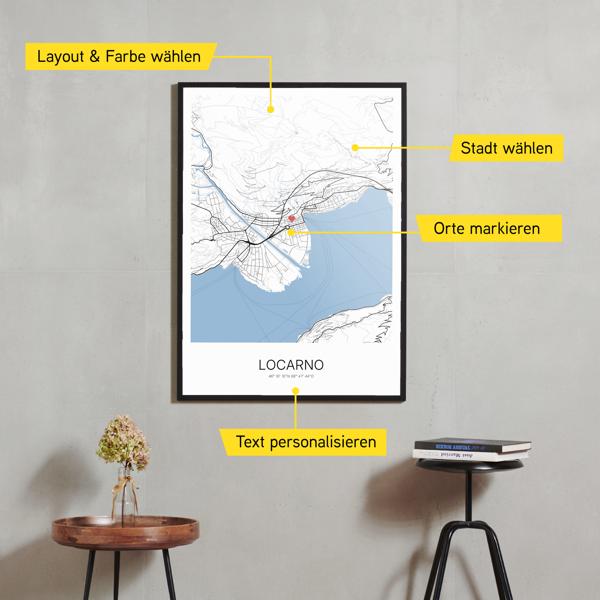 Stadtkarte von Locarno erstellt auf Cartida