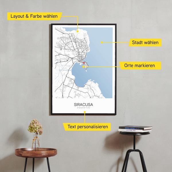 Stadtkarte von Siracusa erstellt auf Cartida