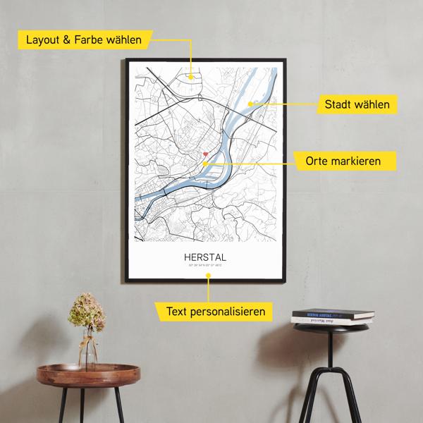 Stadtkarte von Herstal erstellt auf Cartida