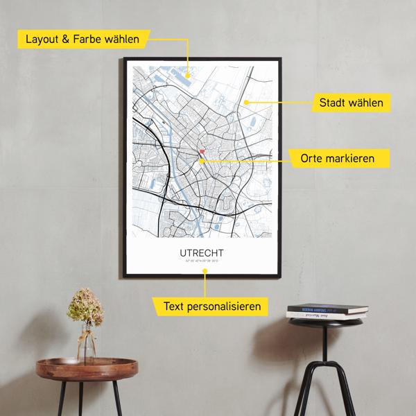 Stadtkarte von Utrecht erstellt auf Cartida