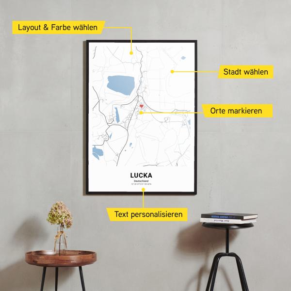 Stadtkarte von Lucka erstellt auf Cartida