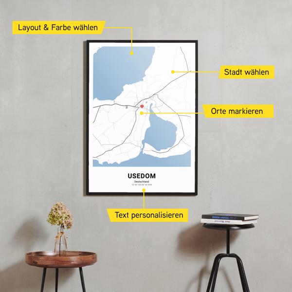 Stadtkarte von Usedom erstellt auf Cartida