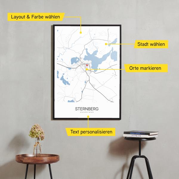 Stadtkarte von Sternberg erstellt auf Cartida