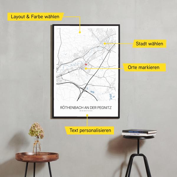 Stadtkarte von Röthenbach an der Pegnitz erstellt auf Cartida