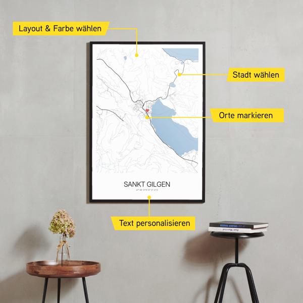 Stadtkarte von Sankt Gilgen erstellt auf Cartida